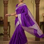 Purple Mashru Silk Banarasi Saree