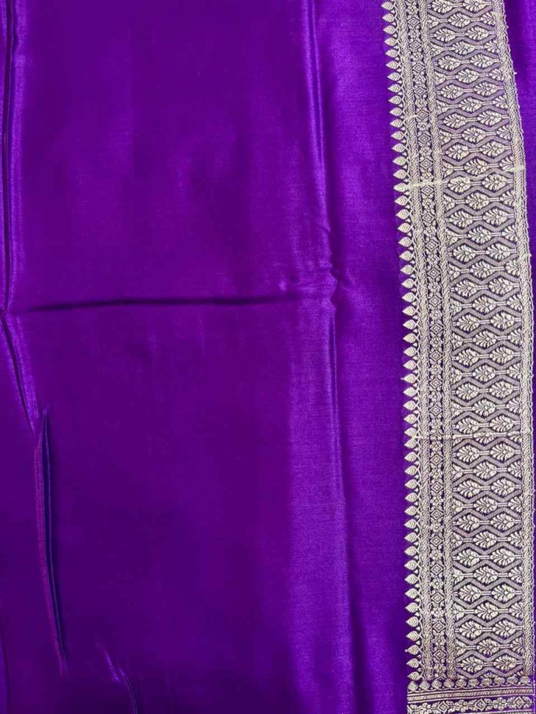 Purple Mashru Silk Banarasi Saree