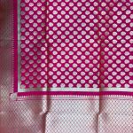 Rani Pink Semi Kataan Silk Banarasi Dupatta With Beautiful Booti Zari Work