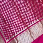 Rani Pink Semi Kataan Silk Banarasi Dupatta With Beautiful Booti Zari Work
