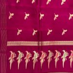 Magenta Handwoven Raw Mango Silk Banarasi Saree