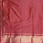Red Semi Kataan Silk Banarasi Dupatta With Beautiful Booti Zari Work