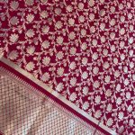 Red Kataan Silk Banarasi Dupatta With Beautiful Floral Jaal Zari Work