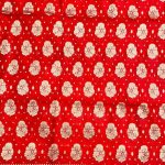 Red Semi Silk Banarasi Dress Material