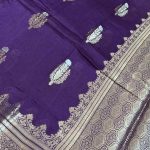 Purple Viscose Silk Pure Banarasi Saree With Beautiful Floral Zari & White Minakari Work