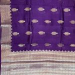 Purple Viscose Silk Pure Banarasi Saree With Beautiful Floral Zari & White Minakari Work