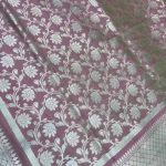 Rose Gold Semi Kataan Silk Banarasi Dupatta With Beautiful Floral Jaal Zari Work