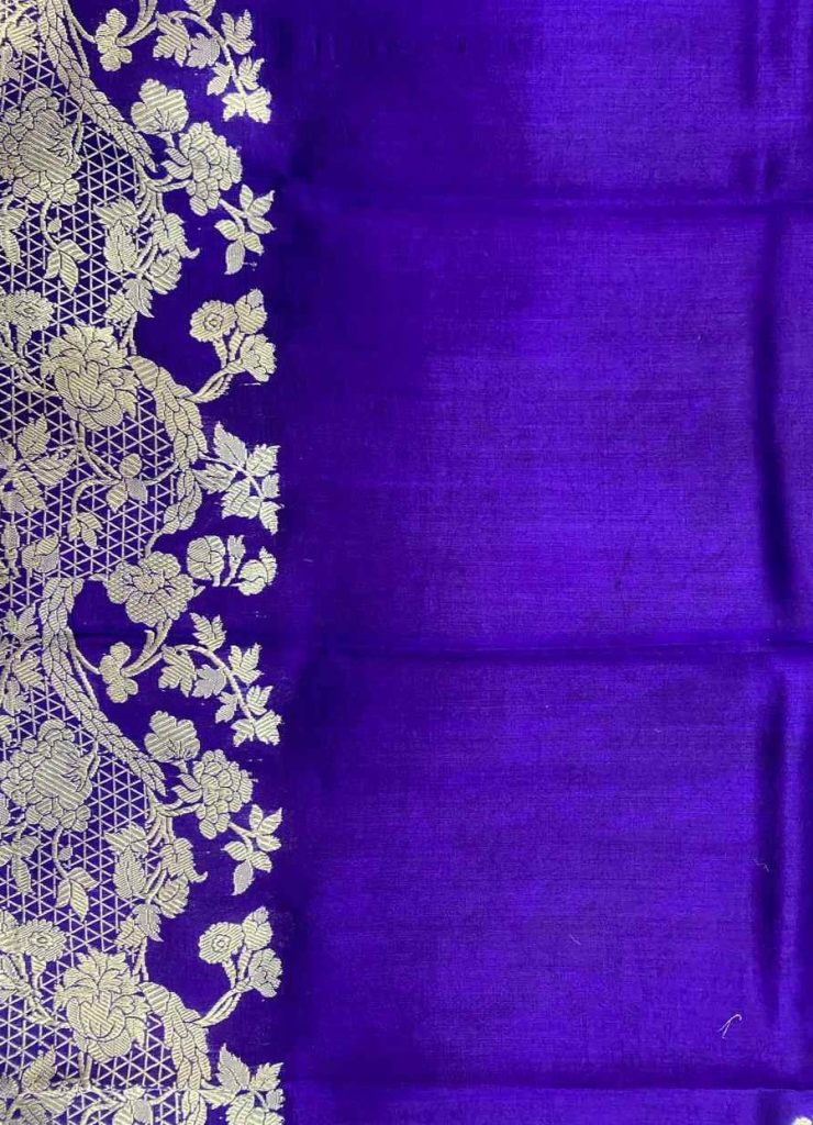 Royal Blue Handwoven Raw Mango Silk Banarasi Saree