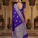 Royal Blue Handwoven Raw Mango Silk Banarasi Saree
