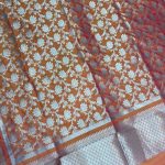 Rust Semi Kataan Silk Banarasi Dupatta With Beautiful Floral Jaal Zari Work