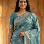 Sea Green Viscose Silk Pure Banarasi Saree With Beautiful Floral & Minakari Work