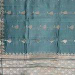 Sea Green Viscose Silk Pure Banarasi Saree With Beautiful Floral & Minakari Work