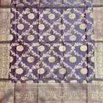 Plum Semi Silk Banarasi Dress Material