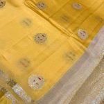 Yellow Viscose Silk Pure Banarasi Saree With Red Minakari & Floral Boota Work